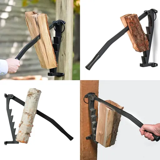 Wall Mounted Firewood Splitter With Extended Handle Manual Kindling Splitter For Indoor or Outdoor