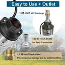 1 HP 4 inch Deep Well Submersible Pump 220V 33GPM 257ft Lift With Pressure Switch External Check Valve