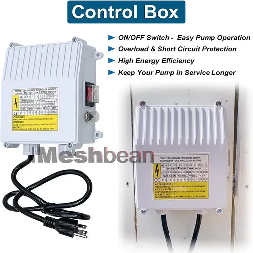 1/2 HP 4 inch Deep Well Submersible Pump 110V 25GPM 150FT Lift 33FT Cord With Control Box