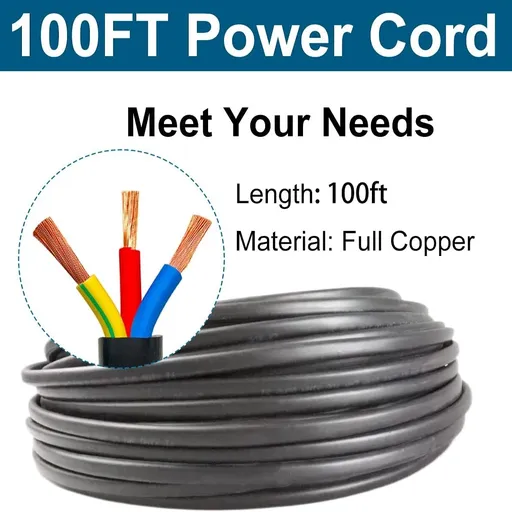 4'' Deep Well Submersible Pump 1 HP 115V 33GPM 276ft Stainless Steel 100ft Cord