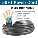 1 HP 4 inch Deep Well Submersible Pump 110V 33GPM 276ft Lift 50ft Cord 1.25 inch NPT Discharge With Control Box
