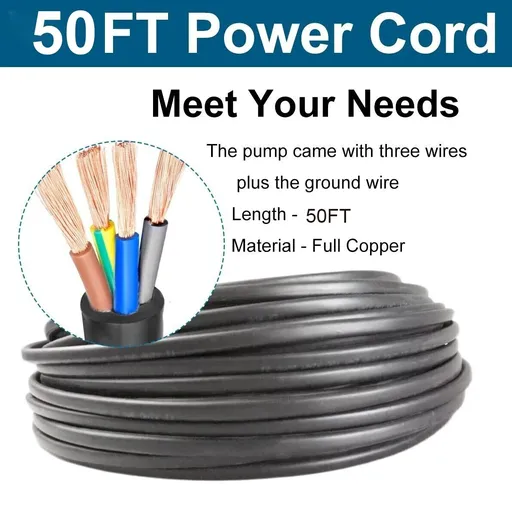 1 HP 4 inch Deep Well Submersible Pump 110V 33GPM 276ft Lift 50ft Cord 1.25 inch NPT Discharge With Control Box