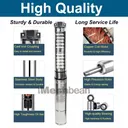 1 HP 4 inch Deep Well Submersible Pump 110V 33GPM 276ft Lift 50ft Cord 1.25 inch NPT Discharge With Control Box
