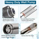 1/2 HP 2 inch Deep Well Submersible Pump 110V 4.4GPM 164ft Lift 33ft Cord 3/4 inch NPT Discharge With Control Box