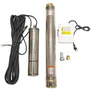 2 HP 4 inch Deep Well Submersible Pump 220V 27GPM 427ft Lift 100ft Cord 1.25 inch NPT Discharge Stainless Steel