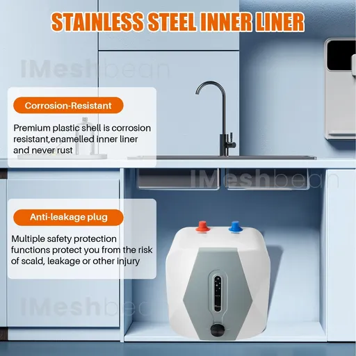 Mini Tank Electric Water Heater For Kitchen Bathroom Home 1500W 110V 95°F-167°F Adjustable 2.6 Gallon 10L