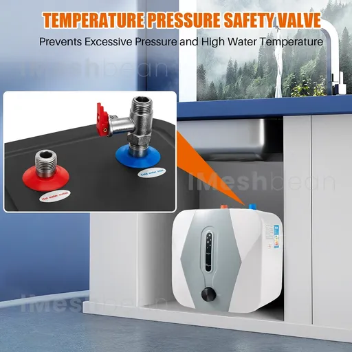 Mini Tank Electric Water Heater For Kitchen Bathroom Home 1500W 110V 95°F-167°F Adjustable 2.6 Gallon 10L