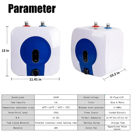 110V Electric Tankless Water Heater Kitchen Bathroom Home Hot Water Heater 95°F-167°F RV