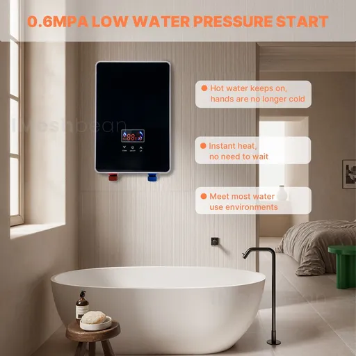 220V Tankless Electric Water Heater Instant On Demand Electric Boiler Whole House 6500W