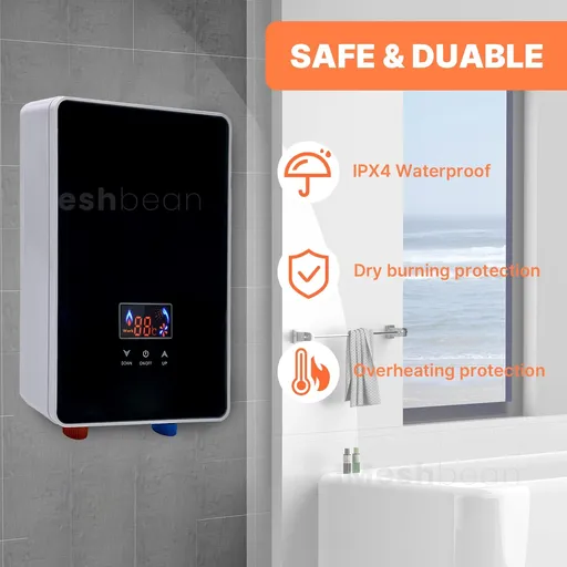 220V Tankless Electric Water Heater Instant On Demand Electric Boiler Whole House 6500W