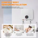 220V Tankless Electric Water Heater Instant With Remote LED Display 6500W