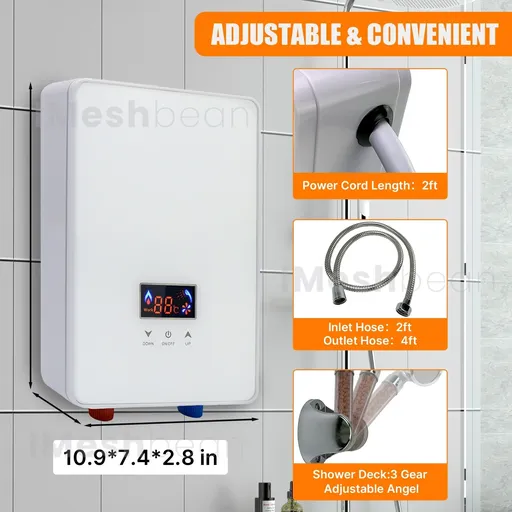 220V Tankless Electric Water Heater Instant On Demand Electric Boiler Whole House For Sinks 6500W