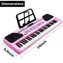 61 Key Music Electronic Keyboard Electric Digital Piano Organ Xmas Gift, Pink