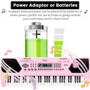 61 Key Music Electronic Keyboard Electric Digital Piano Organ Xmas Gift, Pink