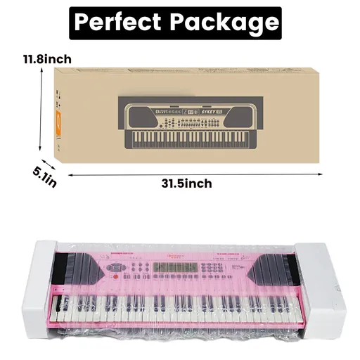 61 Key Music Electronic Keyboard Electric Digital Piano Organ Xmas Gift, Pink