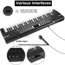 61 Key Music Electronic Keyboard Electric Digital Piano Organ with Stand Xmas Black
