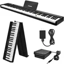 88 Key Electric Digital Piano Keyboard Weighted Key w/ Pedal, Power Supply and Bag