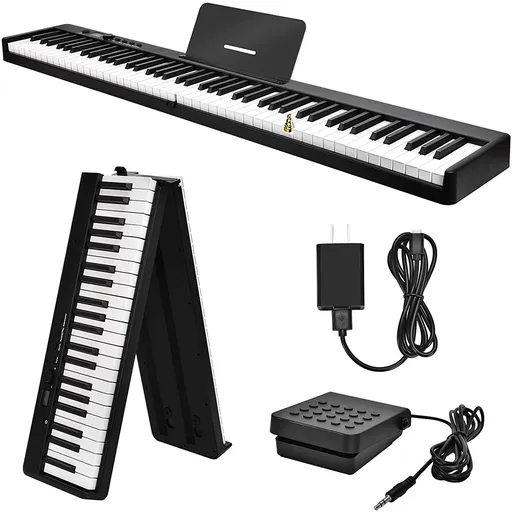 88 Key Electric Digital Piano Keyboard Weighted Key w/ Pedal, Power Supply and Bag