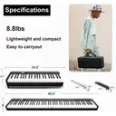 88 Key Electric Digital Piano Keyboard Weighted Key w/ Pedal, Power Supply and Bag