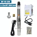 1 HP 4 Inch Deep Well Submersible Pump 110V 33GPM 305ft Head 100FT Cord Stainless Steel With Control Box