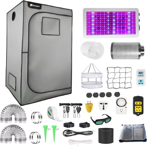 4 x 4 Grow Tent Kit With LED Lights Complete Grow Kit With Air Filter 48" x 48" x 80"