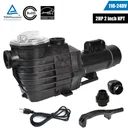 2HP Inground Swimming Pool Pump 110-240V 6500GPH 85FT Head Lift 2" NPT Connectors