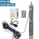 3/4 HP 3 inch Deep Well Submersible Pump 220V 13GPM 247ft Lift 100ft Cord 1.25 inch NPT Discharge With Control Box