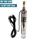 1 HP 3.5 inch Deep Well Submersible Pump 110V 8GPM 328ft Lift 33ft Cord 1 inch NPT Discharge