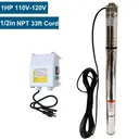 1/2 HP 2 inch Deep Well Submersible Pump 110V 4.4GPM 164ft Lift 33ft Cord 3/4 inch NPT Discharge With Control Box