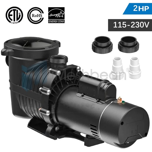 2HP Dual Voltage Inground Swimming Pool Pump Motor Strainer Hayward Replacement