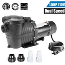 1.5HP 2 Speed Inground Swimming Pool Pump 110-120V 5160GPH 59FT Head Lift 1.5" NPT Connectors