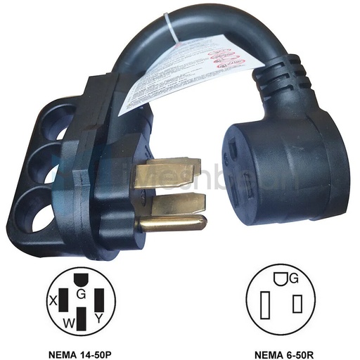 Welding Adapter Cord NEMA 14-50P to 6-50R 50A 250V Power Adapter 8 AWG EV Welder