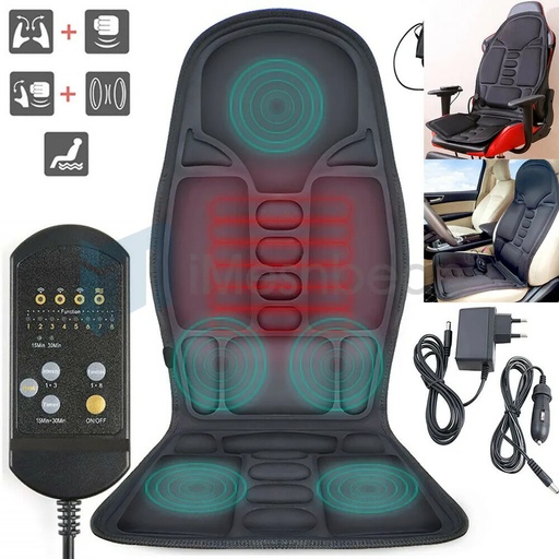 Back & Neck Massager for Chair-Vibration kneading Massage Seat Cushion Pad w/ Heat