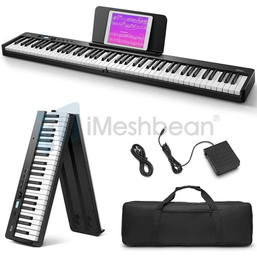 88 Key Electric Digital Piano Keyboard Weighted Key w/ Pedal, Power Supply and Bag
