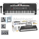 61 Key Music Electronic Keyboard Electric Digital Piano Organ with Stand Xmas Black