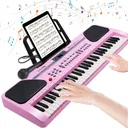 61 Key Music Electronic Keyboard Electric Digital Piano Organ Xmas Gift, Pink