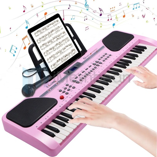 61 Key Music Electronic Keyboard Electric Digital Piano Organ Xmas Gift, Pink