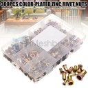 300 pcs Zinc Steel Rivet Nut Kit Rivnut Insert Nutsert Assort Metric Threaded