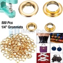 500 Grommet Kit 1/4" Inside Diameter Grommet Setting Tool Metal Eyelets +Washer