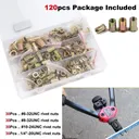 120pcs Zinc Steel Rivet Nut Kit Rivnut Insert Nutsert Assort SAE Threaded