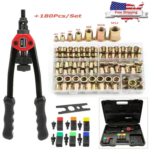 Rivet Gun Kit Rivnut Thread Setting Tools Nut Setter Tool NutSert Metal Working