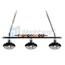 45" Hanging Pool Table Lights Fixture Billiard Pendant Lamp w/ 3 Metal Shades