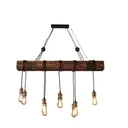 38" Rustic Farmhouse Furniture Wood Chandelier Pendant Lighting Fixture Kitchen