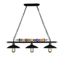 39" Hanging Pool Table Lights Fixture Billiard Pendant Lamp w/ 3 Metal Shades