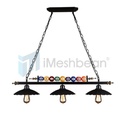 39" Hanging Pool Table Lights Fixture Billiard Pendant Lamp w/ 3 Metal Shades