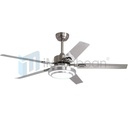 Ceiling Fan Light 52'' Stainless Steel 5-Blades LED Fan Lamp w/ Remote Control