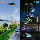 Butterfly Solar Wind Chimes Color Changing LED Wind Chime for Home Decor