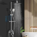 Bathroom Shower Faucet Set with Tub Spout 8" Rainfall Shower Fixture Wall Mounted