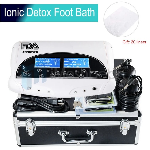 100W Dual Ion Detox Ionic Aqua Foot Bath CHI SPA Machine w/ 20 Liners FDA