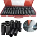 35pcs 1/2" Drive Deep Impact Socket Set Axle Hub Nut 6-Point Metric CR-V 8-32mm